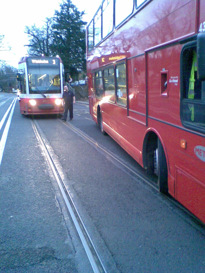 Tram Hit 119 in side at 7.40 on 22.12.08